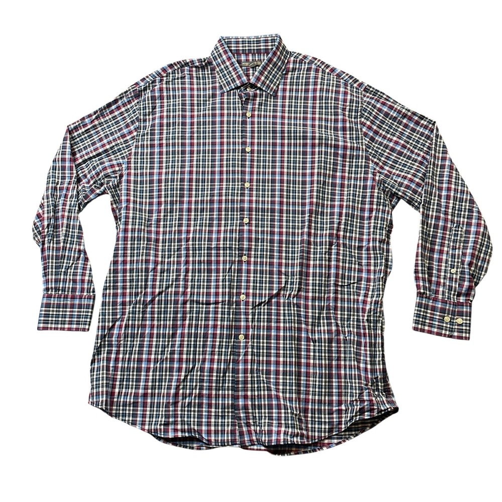 Peter Millar XLT Multi Check Summer Comfort Nylon Blend Button Up (READ)